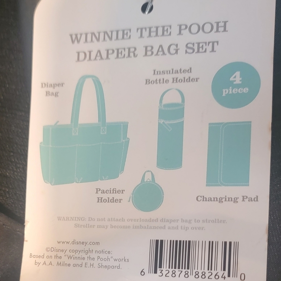 NWT Winnie The Pooh Diaper Bag Set. 8 pieces. Never Used - Picture 10 of 15